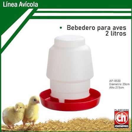 Bebedero para aves 2 litros Chempro